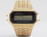 ساعت دیجیتال کاسیو کامپیوتری طلایی مدل casio A159 